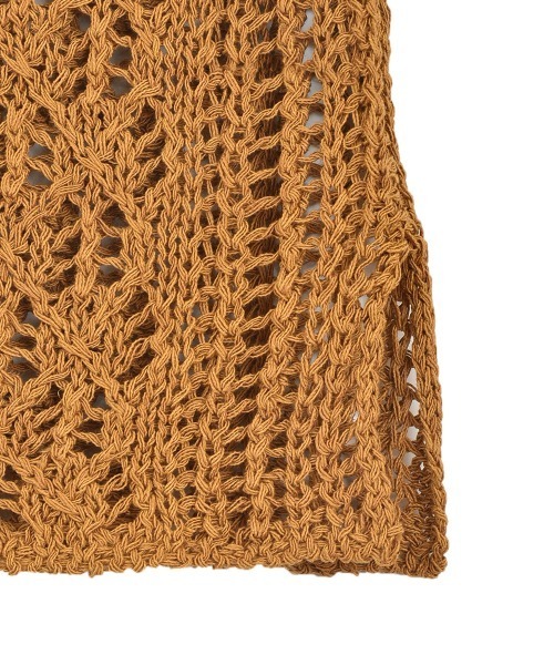 OUTERSUNSET（アウターサンセット）の「openwork stitching pullover（ニット/セーター・レディース・マスタード/ベージュ・FREE）」の9枚目の写真