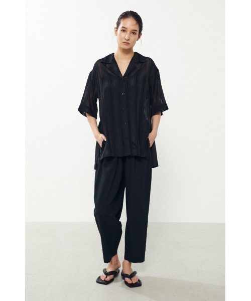 BLACK BY MOUSSY（ブラックバイマウジー）の「open collar shirt（オープンカラーシャツ）（シャツ/ブラウス・レディース・ライム/ブラック・FREE）」の3枚目の写真