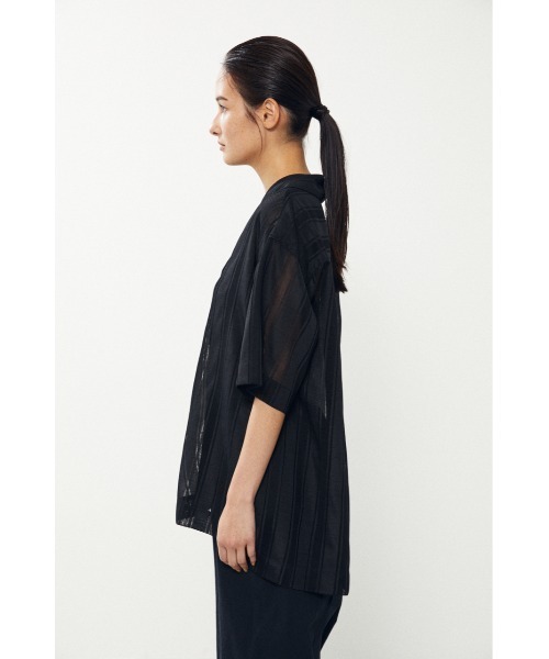 BLACK BY MOUSSY（ブラックバイマウジー）の「open collar shirt（オープンカラーシャツ）（シャツ/ブラウス・レディース・ライム/ブラック・FREE）」の5枚目の写真