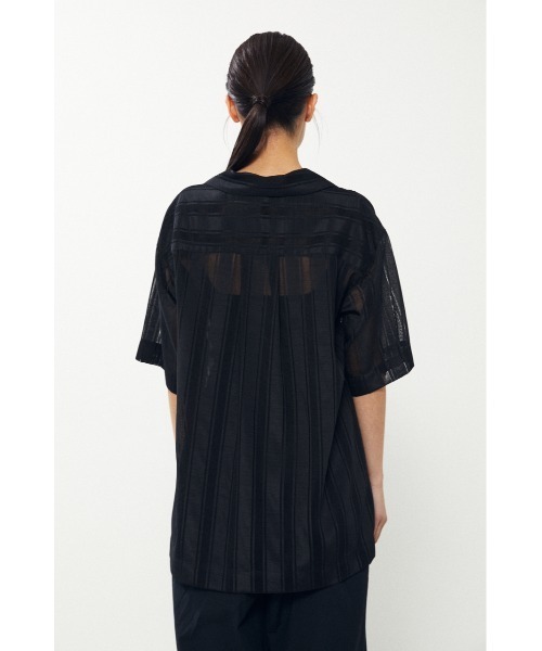 BLACK BY MOUSSY（ブラックバイマウジー）の「open collar shirt（オープンカラーシャツ）（シャツ/ブラウス・レディース・ライム/ブラック・FREE）」の6枚目の写真