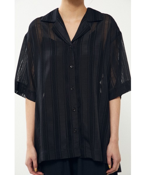 BLACK BY MOUSSY（ブラックバイマウジー）の「open collar shirt（オープンカラーシャツ）（シャツ/ブラウス・レディース・ライム/ブラック・FREE）」の8枚目の写真