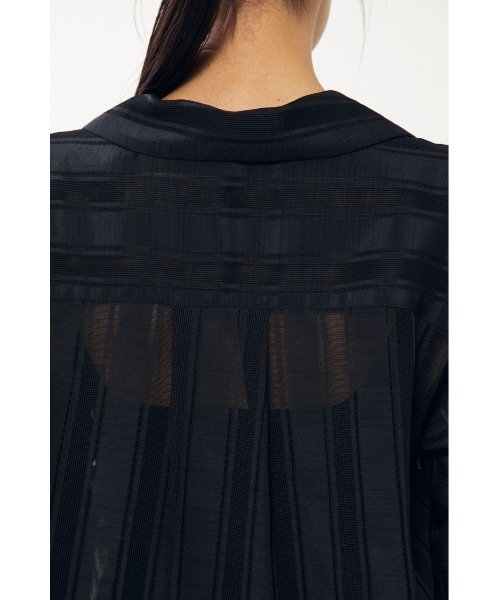 BLACK BY MOUSSY（ブラックバイマウジー）の「open collar shirt（オープンカラーシャツ）（シャツ/ブラウス・レディース・ライム/ブラック・FREE）」の9枚目の写真