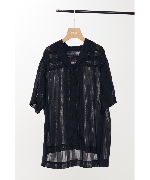 BLACK BY MOUSSY（ブラックバイマウジー）の「open collar shirt（オープンカラーシャツ）（シャツ/ブラウス・レディース・ライム/ブラック・FREE）」の11枚目の写真