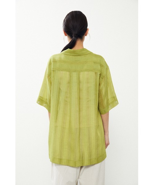 BLACK BY MOUSSY（ブラックバイマウジー）の「open collar shirt（オープンカラーシャツ）（シャツ/ブラウス・レディース・ライム/ブラック・FREE）」の15枚目の写真