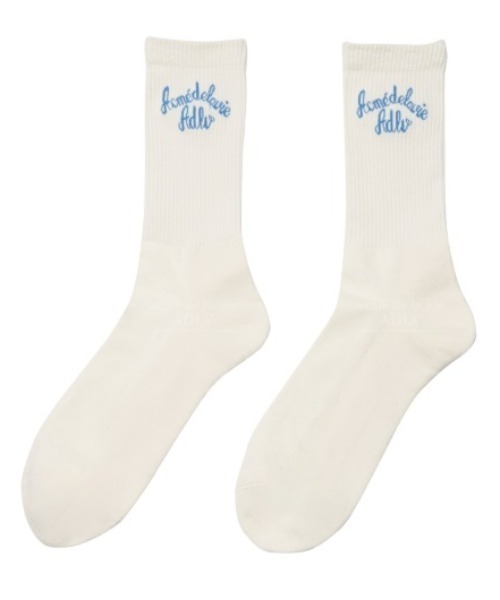 L.H.P（エルエイチピー）の「ACME' DE LA VIE/アクメドラビ/SCRIPT LOGO SOCKS（ソックス/靴下・レディース・ブラック/アイボリー・1/2）」の2枚目の写真