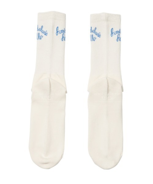 L.H.P（エルエイチピー）の「ACME' DE LA VIE/アクメドラビ/SCRIPT LOGO SOCKS（ソックス/靴下・レディース・ブラック/アイボリー・1/2）」の3枚目の写真