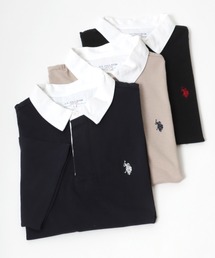 U.S. POLO ASSN.（ユーエスポロアッスン）の「U.S. POLO ASSN. ワンポイントロゴ刺繍 無地ラガーシャツ/ポロシャツ（ポロシャツ・レディース）」