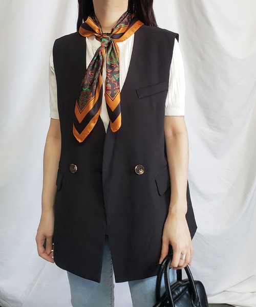 me+em select(ミームセレクト)の「トロミシルキーフラワーペイズリースカーフ(バンダナ/スカーフ・レディース・ブラック/ブルー/ブラウン・FREE)」の9枚目の写真