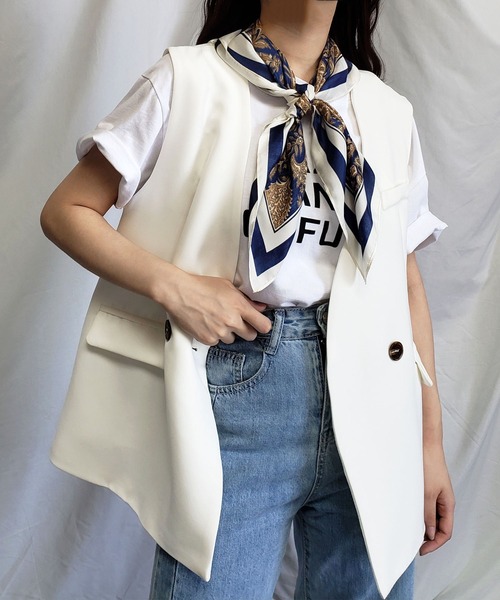 me+em select(ミームセレクト)の「トロミシルキーフラワーペイズリースカーフ(バンダナ/スカーフ・レディース・ブラック/ブルー/ブラウン・FREE)」の12枚目の写真