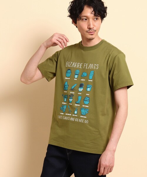 40ｃｔ＆525（フォーティーカラッツアンドゴーニーゴ）の「ビザールプランツ 半袖Tシャツ（Tシャツ/カットソー・メンズ・ホワイト/ブラック/カーキ/キャメル・01/02/03/04）」の3枚目の写真