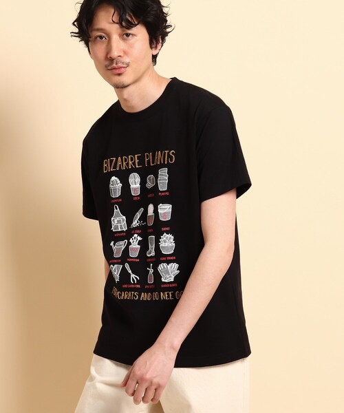 40ｃｔ＆525（フォーティーカラッツアンドゴーニーゴ）の「ビザールプランツ 半袖Tシャツ（Tシャツ/カットソー・メンズ・ホワイト/ブラック/カーキ/キャメル・01/02/03/04）」の2枚目の写真