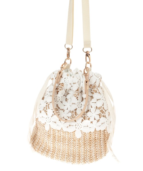 Edit Sheen（エディットシーン）の「コットンレース巾着バッグ（かごバッグ・レディース・その他1/その他2・FREE）」の10枚目の写真