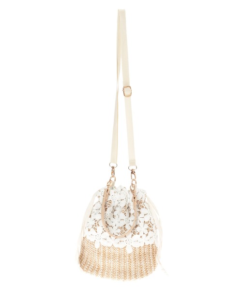 Edit Sheen（エディットシーン）の「コットンレース巾着バッグ（かごバッグ・レディース・その他1/その他2・FREE）」の5枚目の写真