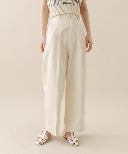 mline（エムライン）の「[mline] トラウザーパンツ（その他パンツ・レディース・イエロー/オフホワイト/ベージュ・2/1）」の2枚目の写真