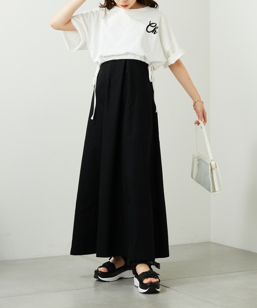 Chico（チコ）の「【新色追加】クロップドサイドリボンロゴTシャツ（Tシャツ/カットソー・レディース・ホワイト/ブラック/ミント/ピンク/ベージュ・FREE）」の12枚目の写真