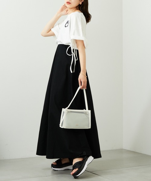 Chico（チコ）の「【新色追加】クロップドサイドリボンロゴTシャツ（Tシャツ/カットソー・レディース・ホワイト/ブラック/ミント/ピンク/ベージュ・FREE）」の13枚目の写真