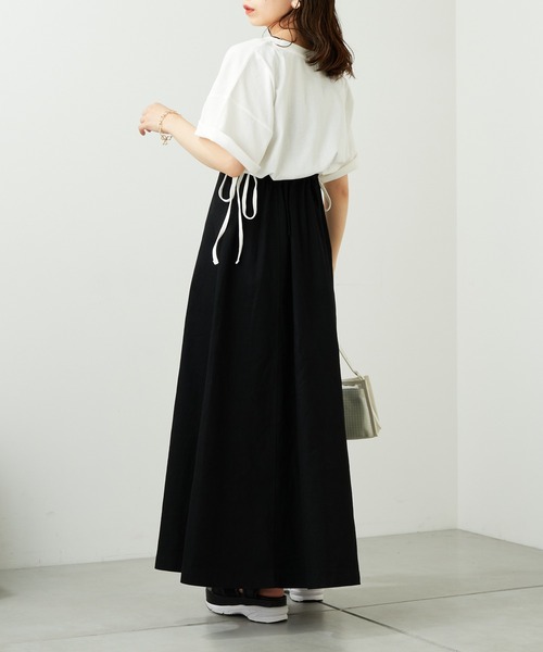 Chico（チコ）の「【新色追加】クロップドサイドリボンロゴTシャツ（Tシャツ/カットソー・レディース・ホワイト/ブラック/ミント/ピンク/ベージュ・FREE）」の14枚目の写真