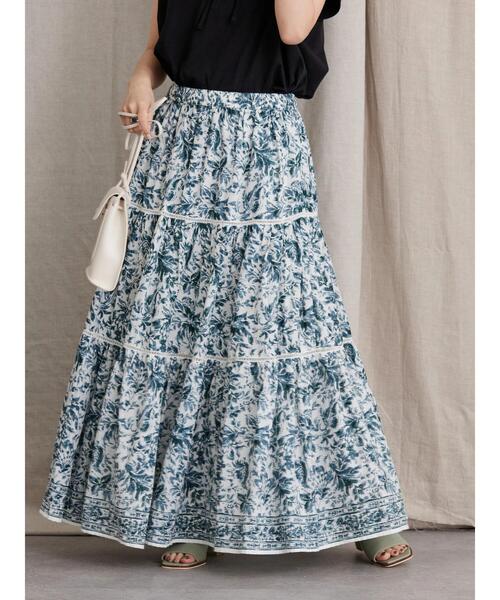 AMERICAN HOLIC(アメリカンホリック)の「丈違いティアードFlowerスカート(スカート・レディース・ネイビー/イエロー/ブラウン・L/M)」の6枚目の写真