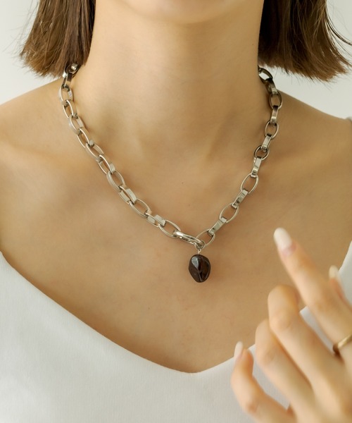 mystic（ミスティック）の「[otonamystic]ガーネットチェーンネックレス（ネックレス・レディース・シルバー・ONE SIZE）」の6枚目の写真