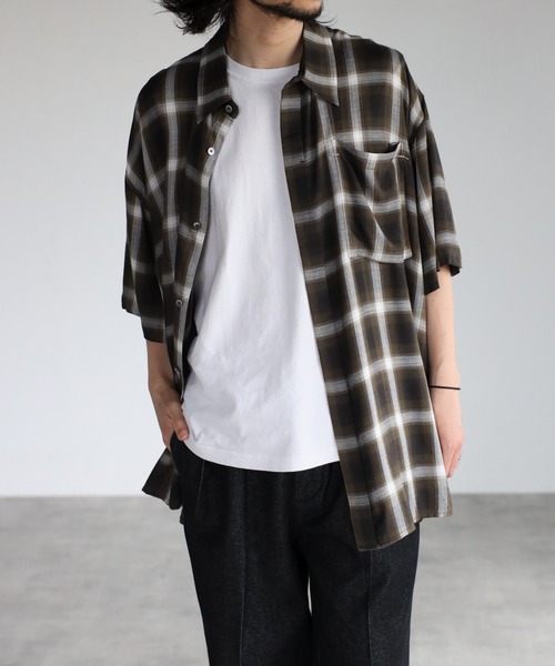 CREARE -LINO-（クレアーレリノ）の「ビックポケット オーバーサイズ ルーズ 半袖シャツ<ユニセックス>（シャツ/ブラウス・メンズ・ホワイト/ホワイト系その他/ブラック/ブラック系その他/ブルー系その他/カーキ/ブラック系その他2・S/M/L）」の13枚目の写真