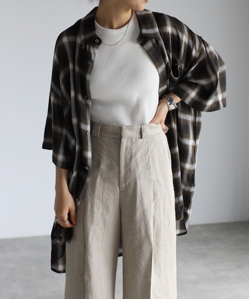 CREARE -LINO-（クレアーレリノ）の「ビックポケット オーバーサイズ ルーズ 半袖シャツ<ユニセックス>（シャツ/ブラウス・メンズ・ホワイト/ホワイト系その他/ブラック/ブラック系その他/ブルー系その他/カーキ/ブラック系その他2・S/M/L）」の19枚目の写真