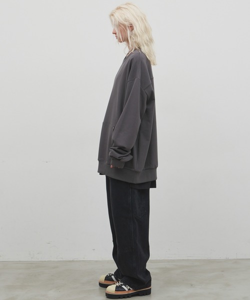 AIVER（アイバー）の「AIVER　ブランク刺繍リベットスウェット（スウェット・メンズ・チャコールグレー/ブラック/ナチュラル・LARGE/SMALL/MEDIUM）」の21枚目の写真