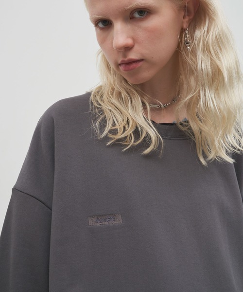 AIVER（アイバー）の「AIVER　ブランク刺繍リベットスウェット（スウェット・メンズ・チャコールグレー/ブラック/ナチュラル・LARGE/SMALL/MEDIUM）」の17枚目の写真