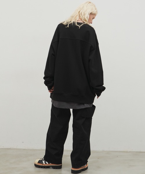 AIVER（アイバー）の「AIVER　ブランク刺繍リベットスウェット（スウェット・メンズ・チャコールグレー/ブラック/ナチュラル・LARGE/SMALL/MEDIUM）」の11枚目の写真