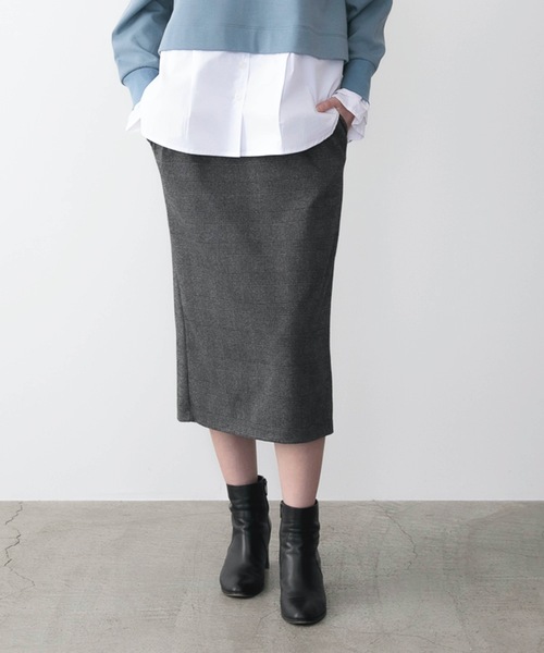 COCO WALK（ココウォーク）の「C+H:Cut Tweed Tight Skirts/ツイードタイトスカート（スカート・レディース・チャコールグレー/チェック・FREE）」の2枚目の写真