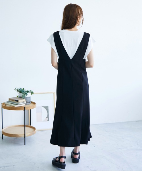 ECRIRE（エクリール）の「マーメイドジャンスカ（ジャンパースカート・レディース・ブラック/アイボリー・M）」の9枚目の写真