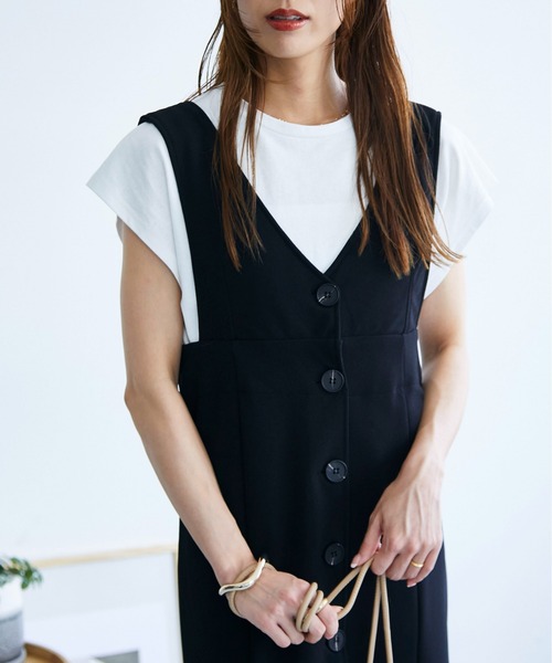 ECRIRE（エクリール）の「マーメイドジャンスカ（ジャンパースカート・レディース・ブラック/アイボリー・M）」の10枚目の写真