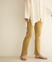 【サステナブル】【TRUE COTTON】リブニットパンツ