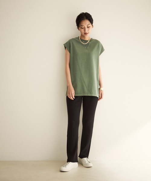 SALON adam et rope'（サロン アダム エ ロペ）の「【サステナブル】【TRUE COTTON】リブニットパンツ（その他パンツ・レディース・ホワイト/ブラック/ベージュ・FREE）」の12枚目の写真