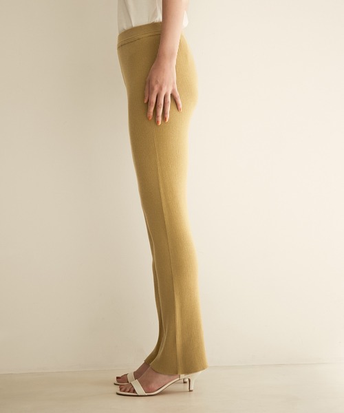 SALON adam et rope'（サロン アダム エ ロペ）の「【サステナブル】【TRUE COTTON】リブニットパンツ（その他パンツ・レディース・ホワイト/ブラック/ベージュ・FREE）」の7枚目の写真