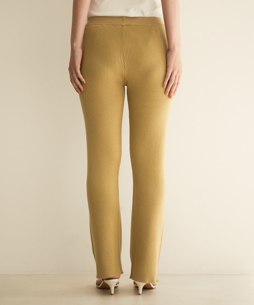 SALON adam et rope'（サロン アダム エ ロペ）の「【サステナブル】【TRUE COTTON】リブニットパンツ（その他パンツ・レディース・ホワイト/ブラック/ベージュ・FREE）」の13枚目の写真