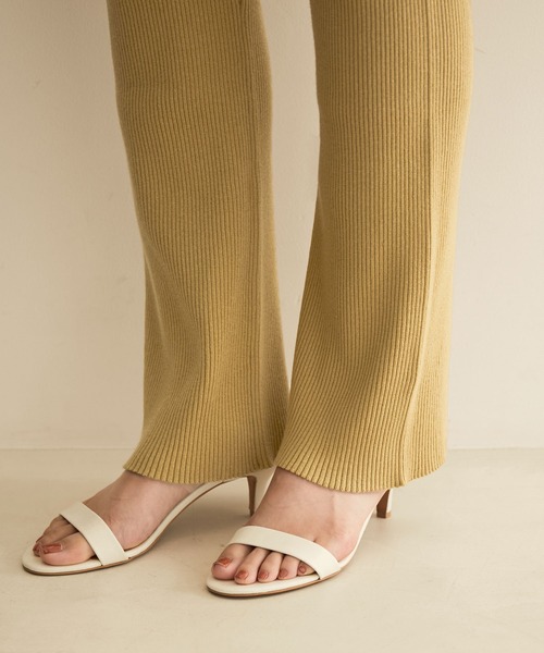 SALON adam et rope'（サロン アダム エ ロペ）の「【サステナブル】【TRUE COTTON】リブニットパンツ（その他パンツ・レディース・ホワイト/ブラック/ベージュ・FREE）」の20枚目の写真