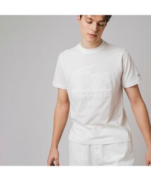LACOSTE | エンボスグラフィックインディゴ鹿の子地Tシャツ(Tシャツ/カットソー)