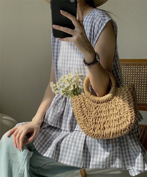 MAISON DE THERESE（メゾン ド テレーズ）の「ノースリーブ　ティアードブラウス（シャツ/ブラウス・レディース・ブラック/その他/ブルー/グレー/ブラウン/ピンク/ホワイト・FREE）」の3枚目の写真