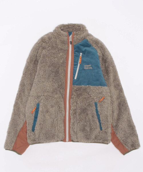 KRIFF MAYER Lady's Collection（クリフメイヤーレディースコレクション）の「シャギーボアスタンドネックJK（ブルゾン・レディース・モカ/ネイビー/ベージュ/カラフル/カーキ/ナチュラル/グレー・MEDIUM/LARGE）」の2枚目の写真
