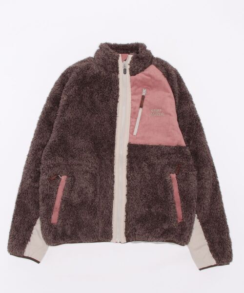 KRIFF MAYER Lady's Collection（クリフメイヤーレディースコレクション）の「シャギーボアスタンドネックJK（ブルゾン・レディース・モカ/ネイビー/ベージュ/カラフル/カーキ/ナチュラル/グレー・MEDIUM/LARGE）」の16枚目の写真