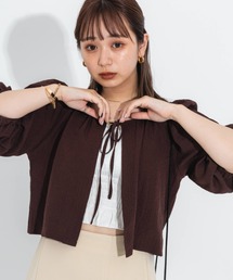 前後2wayリボンジャガードブラウス