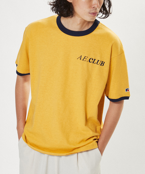 EDIFICE(エディフィス)の「【RUSSELL ATHLETIC】別注 AE.CLUB リンガーTシャツ(Tシャツ/カットソー・メンズ・ホワイト/スカイブルー/イエロー/グリーン・MEDIUM/LARGE)」の4枚目の写真