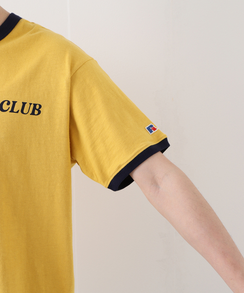 EDIFICE(エディフィス)の「【RUSSELL ATHLETIC】別注 AE.CLUB リンガーTシャツ(Tシャツ/カットソー・メンズ・ホワイト/スカイブルー/イエロー/グリーン・MEDIUM/LARGE)」の8枚目の写真