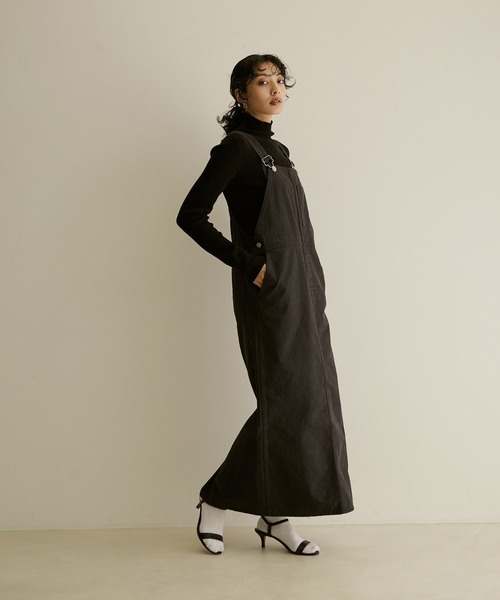 SALON adam et rope'（サロン アダム エ ロペ）の「へリンボーンジャンパースカート（ジャンパースカート・レディース・ブラック/グリーン系その他・FREE）」の20枚目の写真