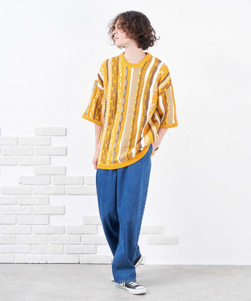 NIDO（ニド）の「3DニットＴ（ニット/セーター・メンズ・ブラック/イエロー・FREE）」の13枚目の写真