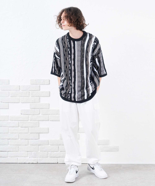 NIDO（ニド）の「3DニットＴ（ニット/セーター・メンズ・ブラック/イエロー・FREE）」の3枚目の写真