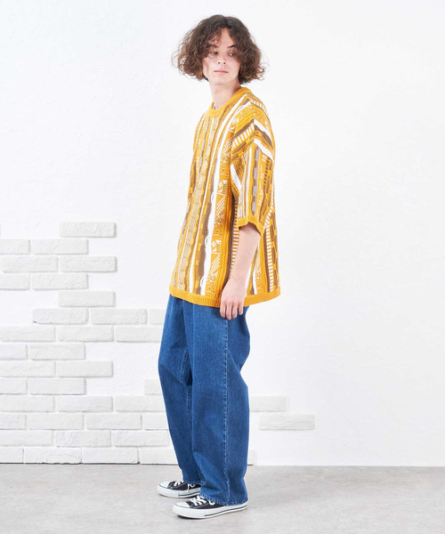 NIDO（ニド）の「3DニットＴ（ニット/セーター・メンズ・ブラック/イエロー・FREE）」の5枚目の写真