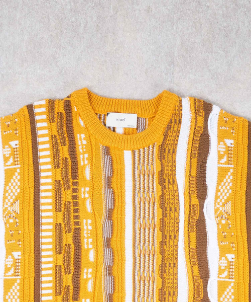 NIDO（ニド）の「3DニットＴ（ニット/セーター・メンズ・ブラック/イエロー・FREE）」の6枚目の写真