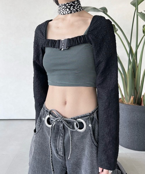 musubore（ムスボレ）の「2WAYバックルボレロ（カーディガン/ボレロ・レディース・ブラック・FREE）」の19枚目の写真