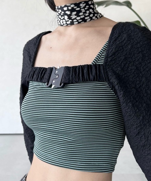 musubore（ムスボレ）の「2WAYバックルボレロ（カーディガン/ボレロ・レディース・ブラック・FREE）」の4枚目の写真